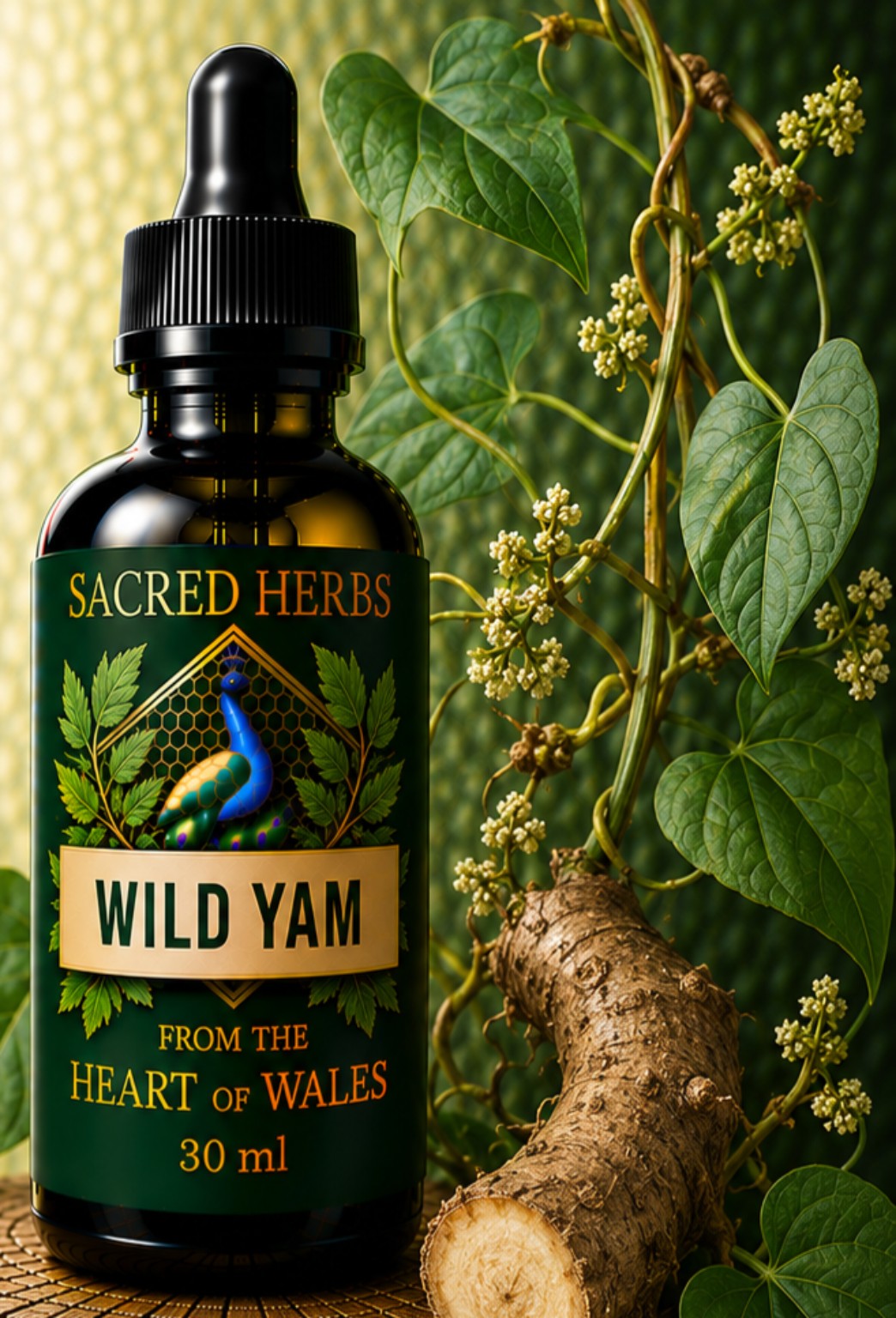 Wild Yam Tincture (Dioscorea villosa) handcrafted herbal remedy made in Wales, UK