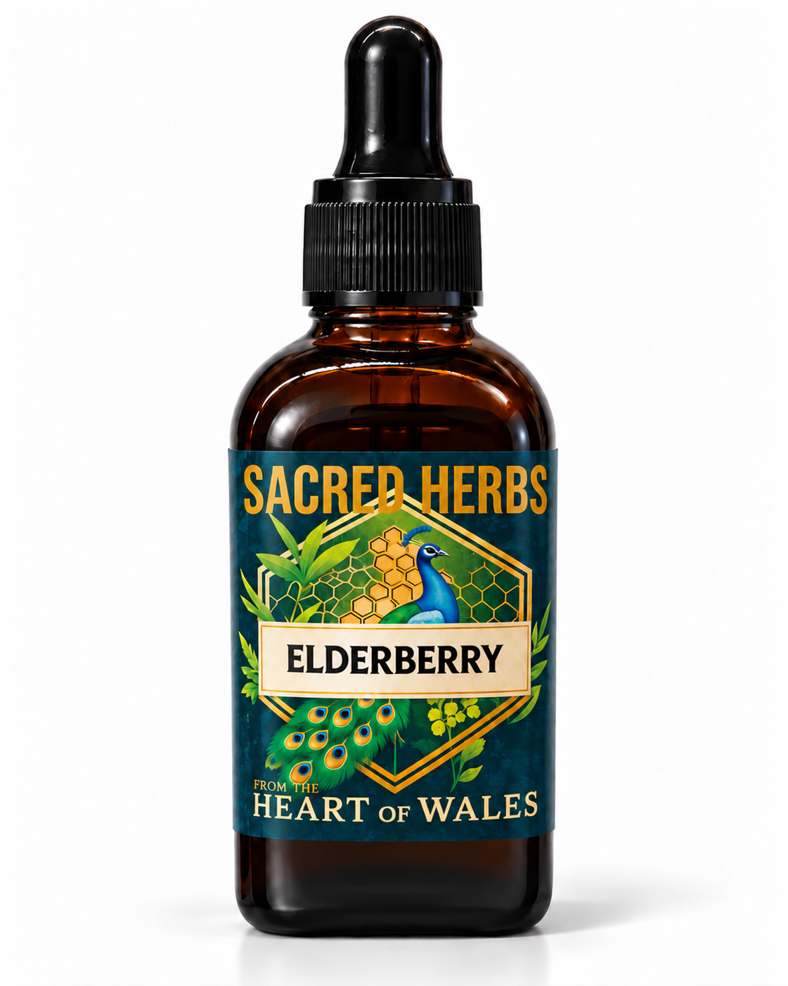Elderberry Tincture handcrafted herbal tincture, wild-harvested and made in Wales, UK