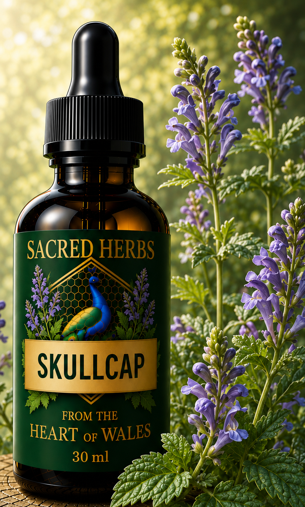 Skullcap Tincture handcrafted herbal remedy from Wales, UK