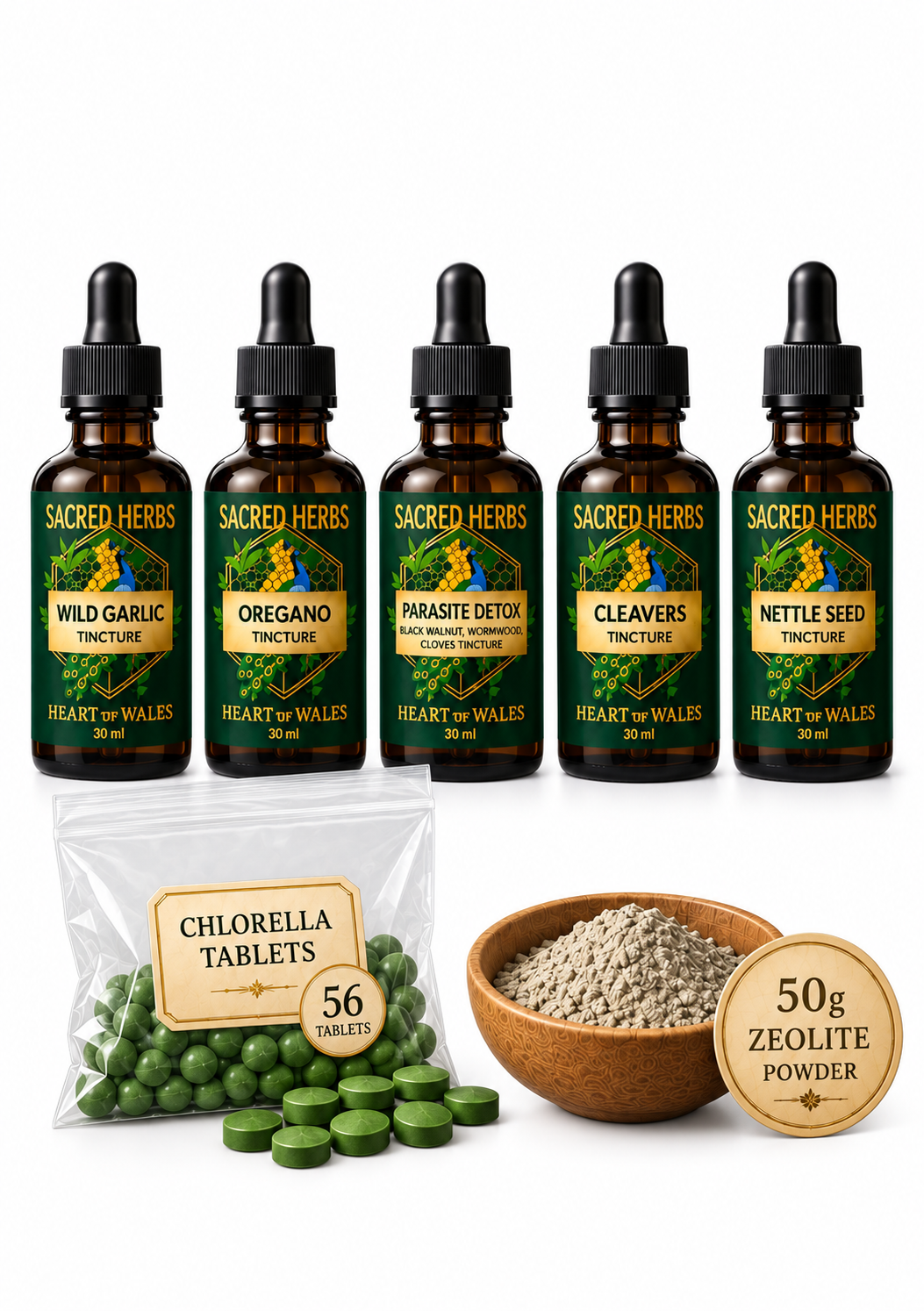 28-Day Complex Parasite & Heavy Metal Detox parasite and heavy metal detox bundle of herbal tinctures, handcrafted in Wales, UK