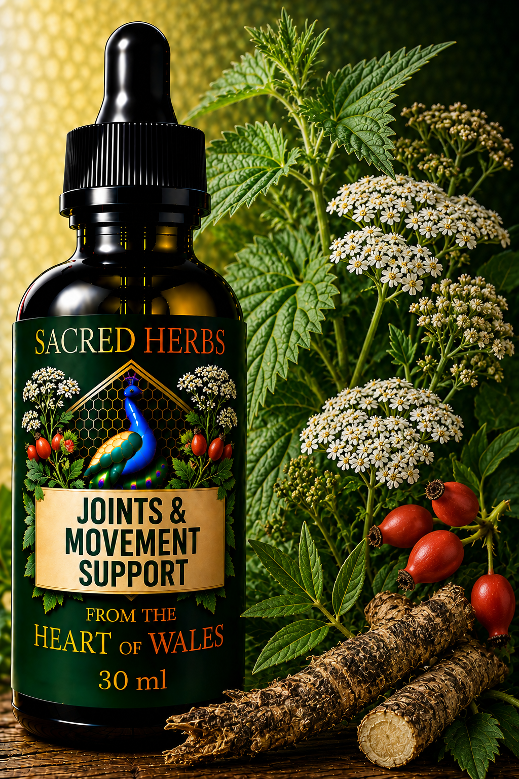 Joint & Movement Support functional herbal blend tincture, handcrafted in Wales, UK