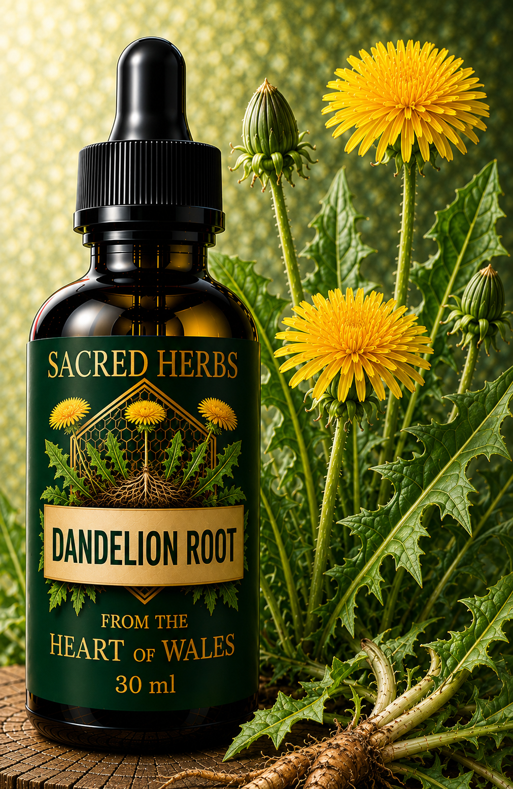 Dandelion Root Tincture handcrafted herbal remedy from Wales, UK