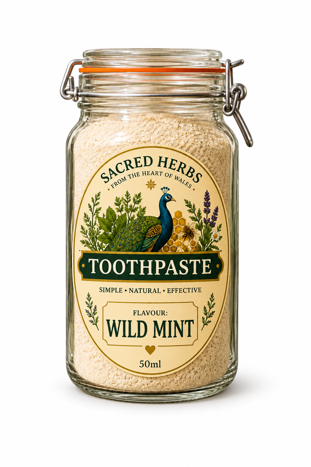 Wild Mint natural herbal powdered toothpaste, handcrafted in Wales, UK