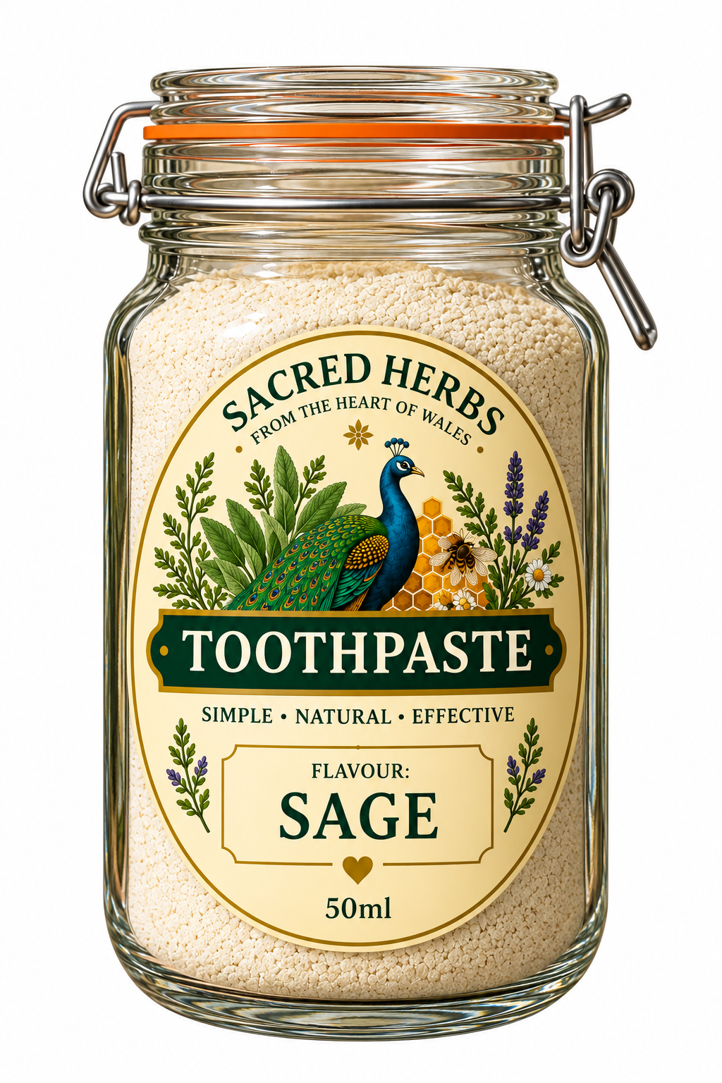 Sage natural herbal powdered toothpaste, handcrafted in Wales, UK