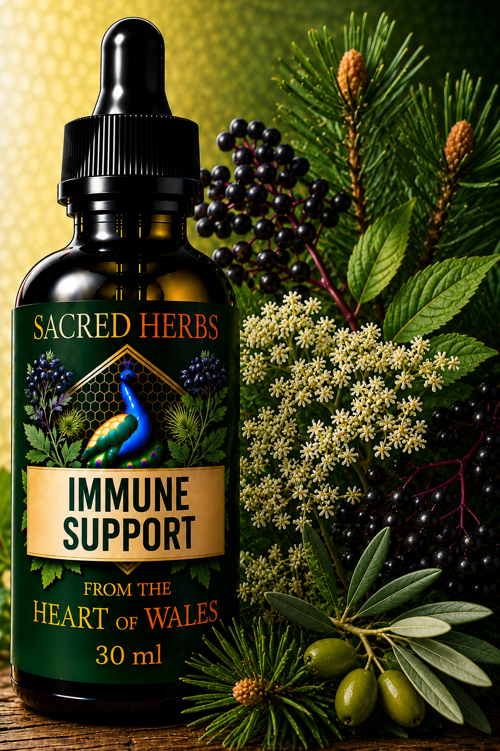 Immune Support functional herbal blend tincture, handcrafted in Wales, UK