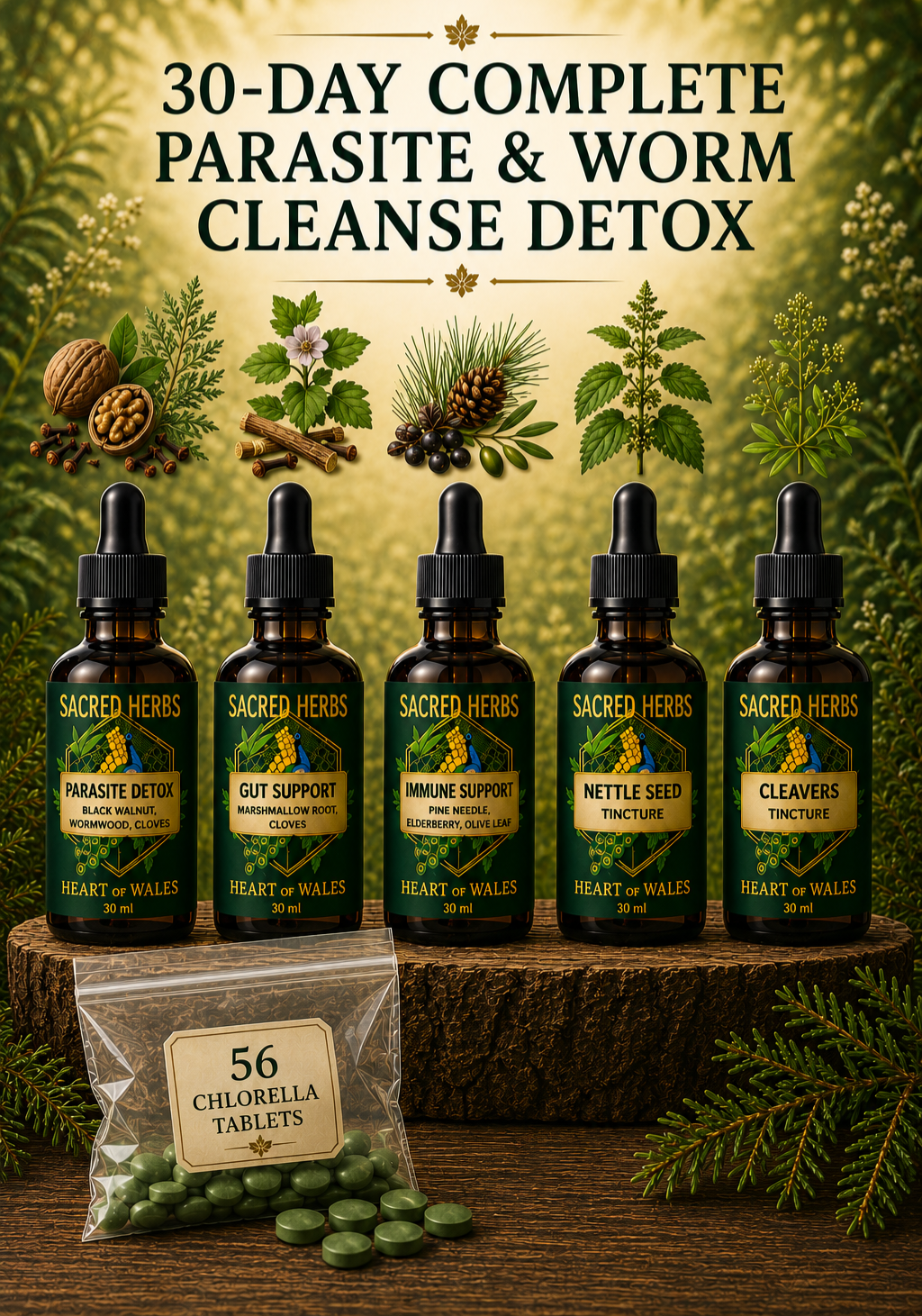 30-Day Complete Parasite Cleanse handcrafted herbal remedy from Wales, UK