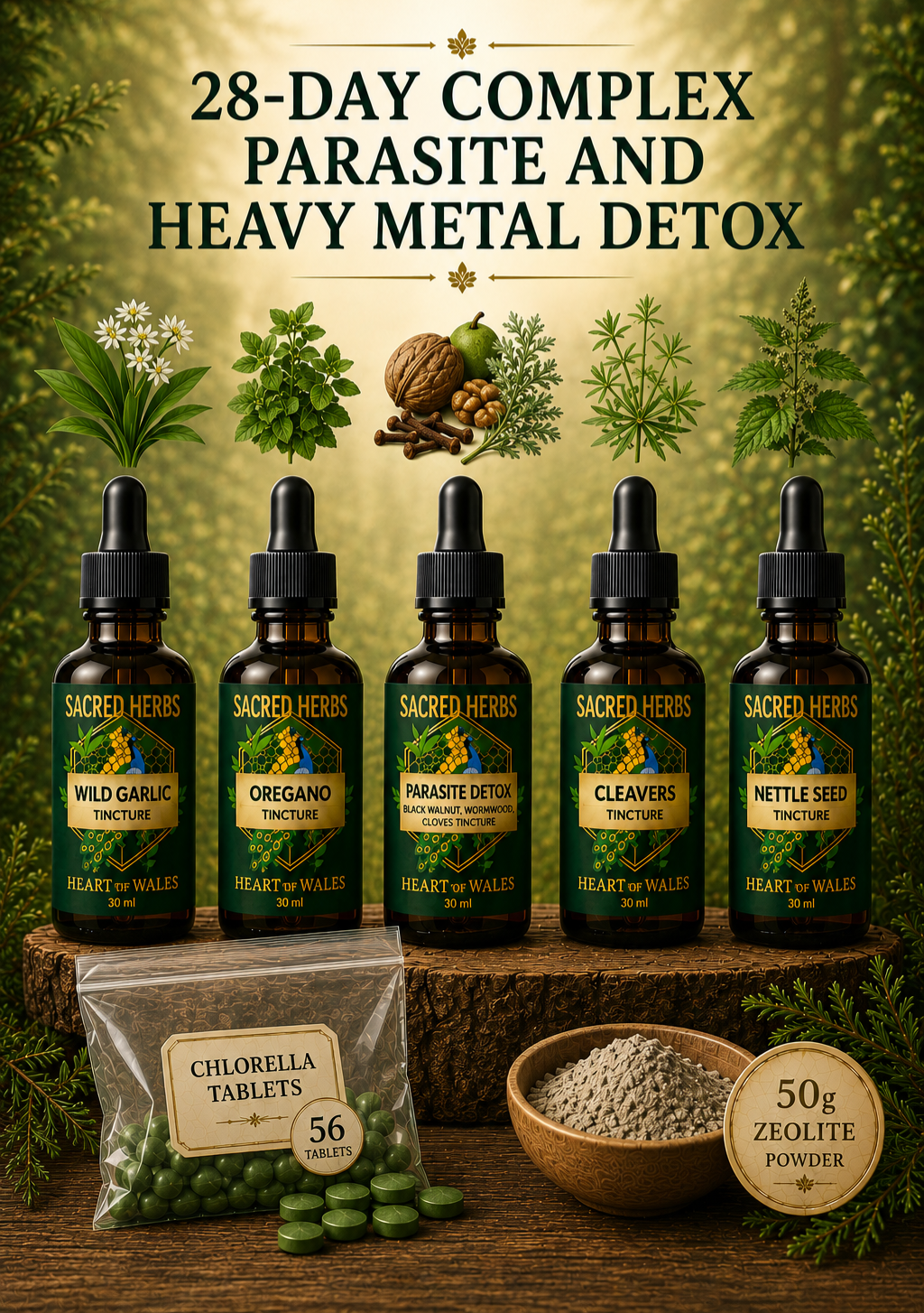 28-Day Complex Parasite & Heavy Metal Detox handcrafted herbal remedy from Wales, UK