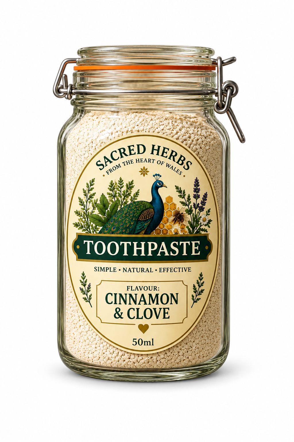 Cinnamon & Clove natural herbal powdered toothpaste, handcrafted in Wales, UK