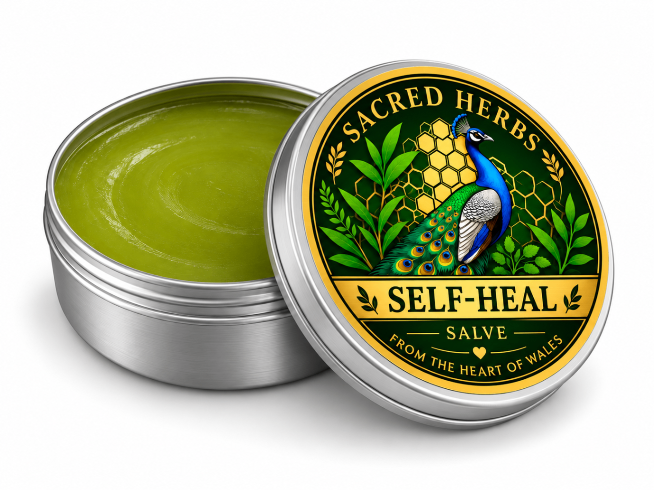 Self-Heal Salve natural herbal salve in a 50ml tin, handcrafted in Wales, UK