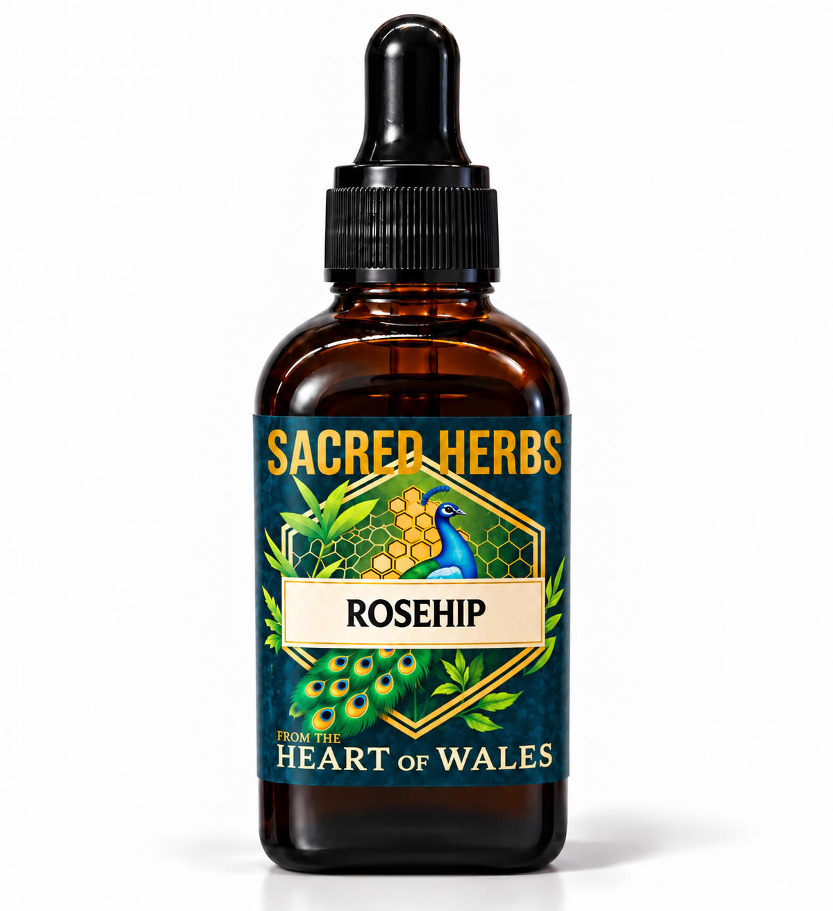 Rosehip Tincture handcrafted herbal tincture, wild-harvested and made in Wales, UK