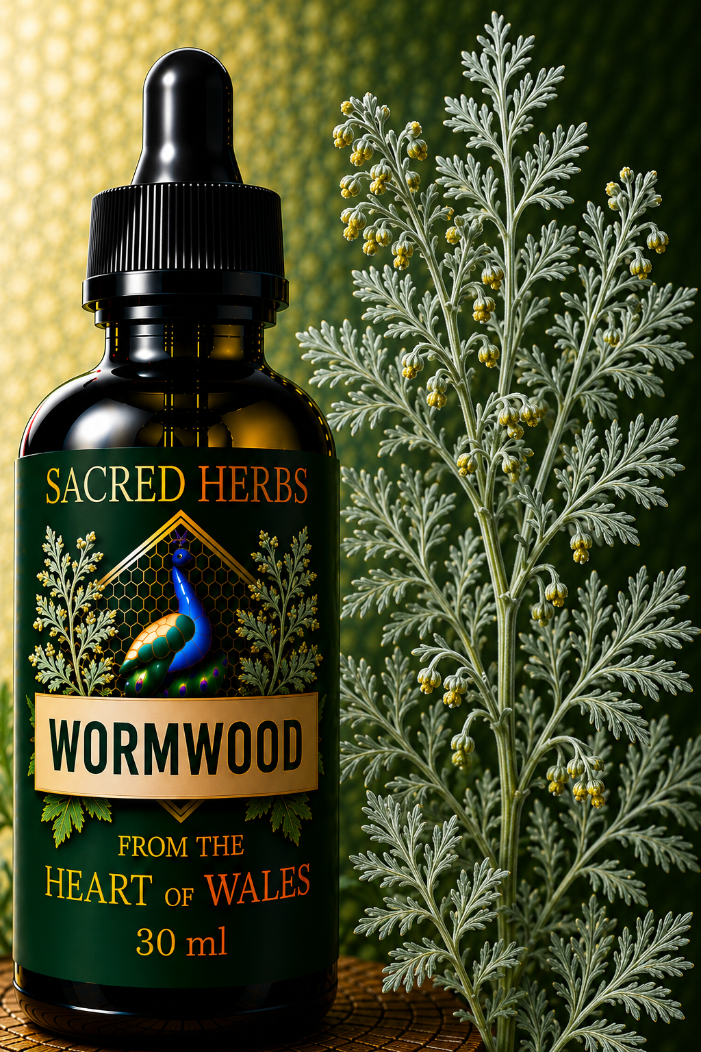 Wormwood Tincture (Artemisia absinthium) handcrafted herbal remedy made in Wales, UK