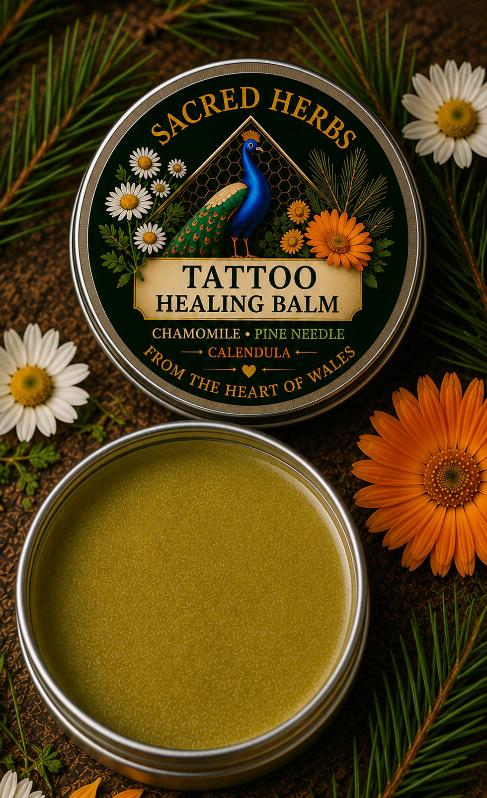 Tattoo Healing Balm handcrafted herbal remedy from Wales, UK